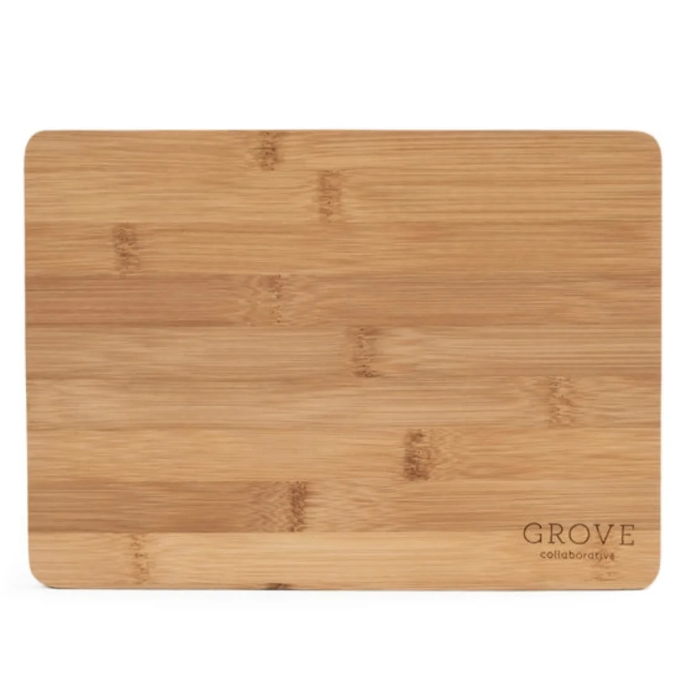 Grove Bamboo Prep Board And Bubble Up Dish Soap Dispenser & Brush